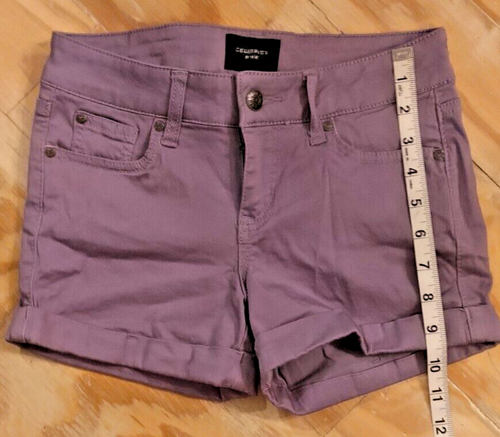 Celebrity Pink Sz 1/25 Juniors Purple Mid Rise Shorts Stretch Cuffed Short