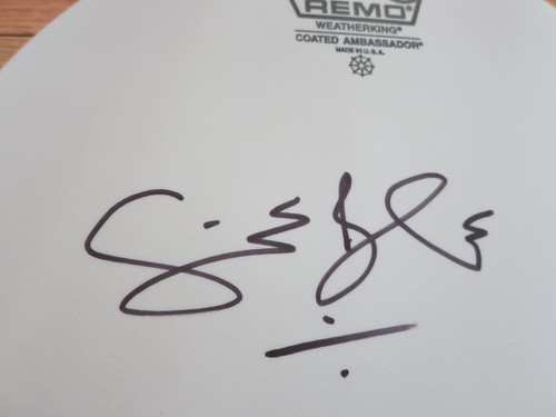 Tête de tambour économies signée Ginger Baker épreuve ACOA ! Autographe crème en personne foi aveugle