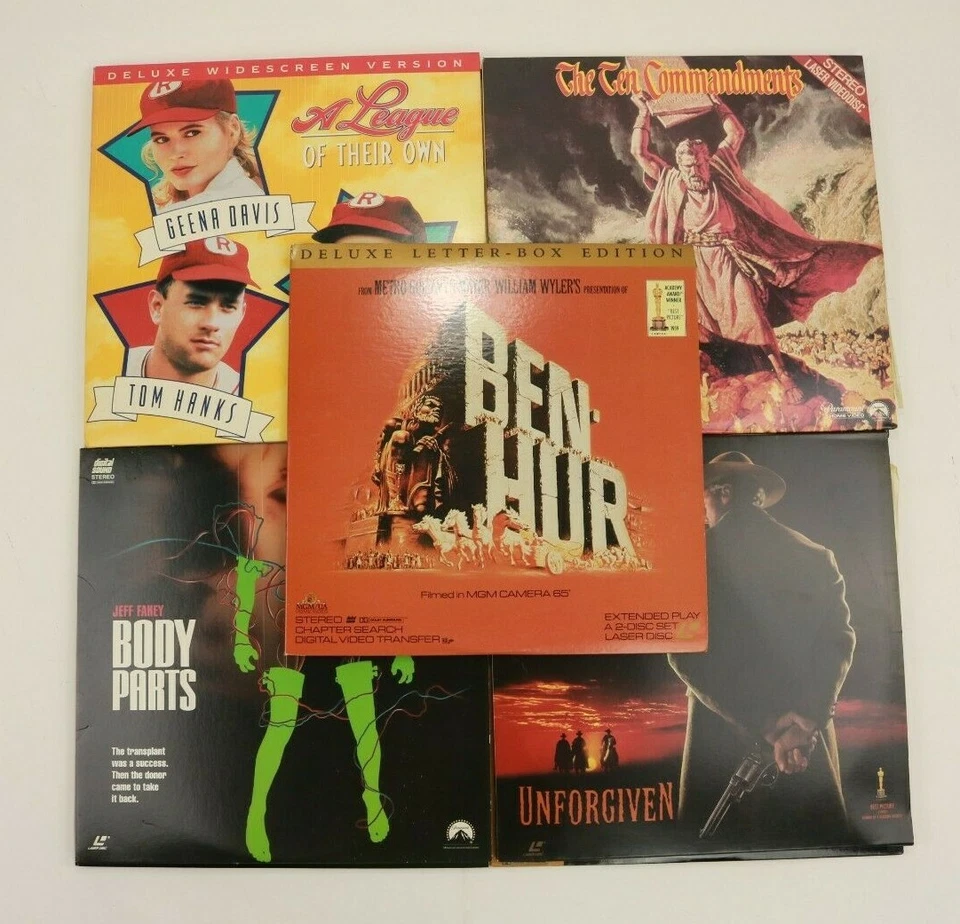 Lot of 9 Laserdiscs LD Ben Hur Apocalypse Now A League Of Their Own Body Parts - Image 3 of 3