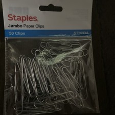 Staples Jumbo Paper Clips Sliver 50 ct