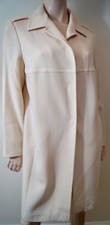 Episode Cream 100% Wool Collared Popper Fastened Lined Winter Coat Uk10