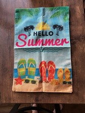 Hello Summer Outdoor Yard Garden Flag 12"x18" Double Sided Sunglasses Beach New