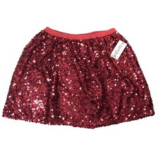 NWT Cat  Jack Red Sequined Girls Skirt Size XS 4/5