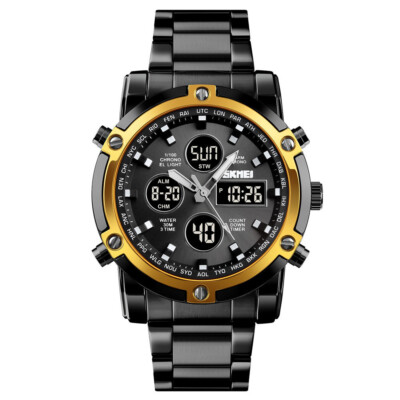 SKMEI Men Watch Dual Time Quartz Wristwatch Multifunction Digital Sport Watches