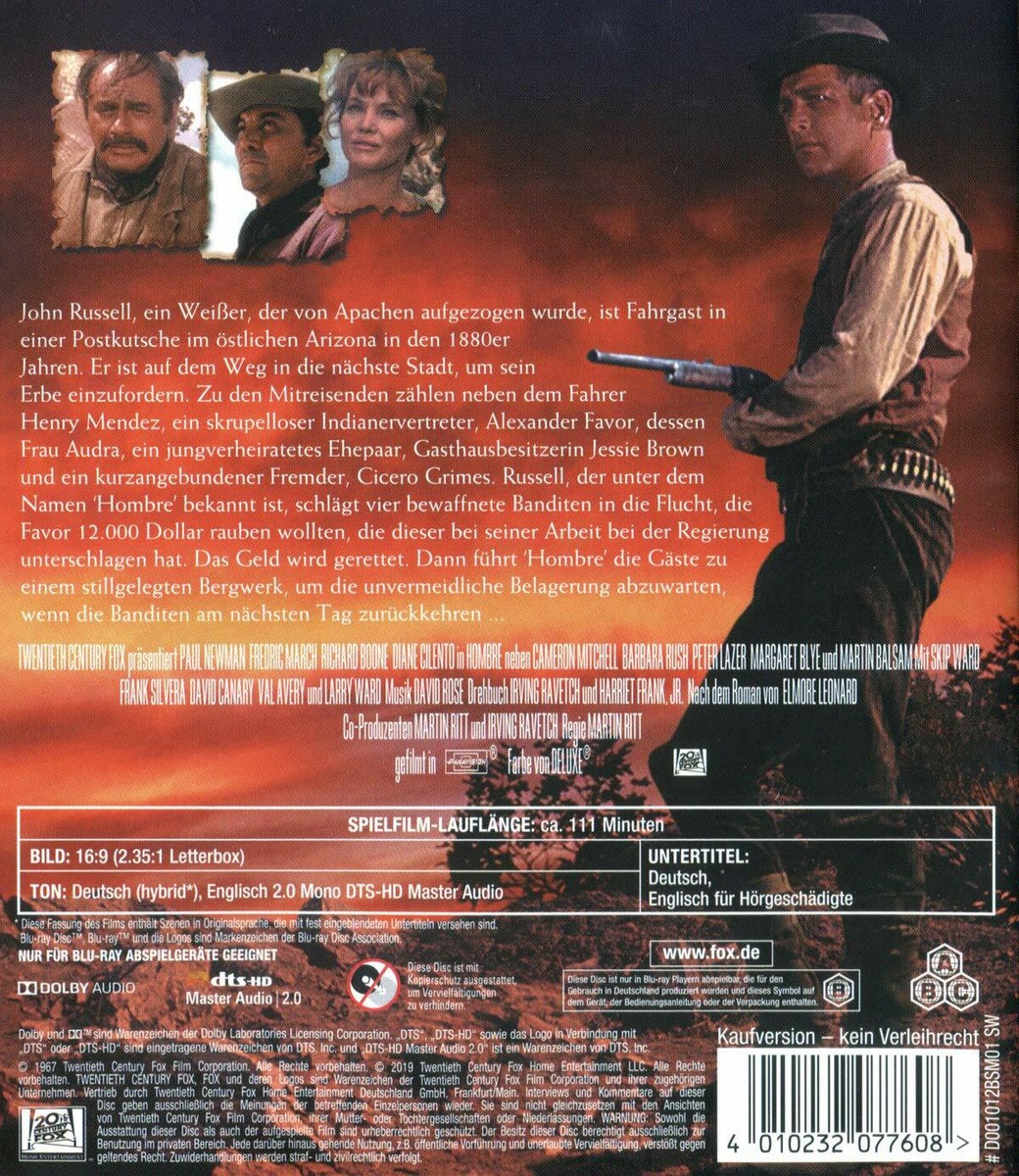 Blu-ray Hombre (1967) Paul Newman Fredric March Richard Boone