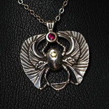 UNIQUE HANDMADE ANCIENT EGYPTIAN SCARAB PANDANT SILVER 925