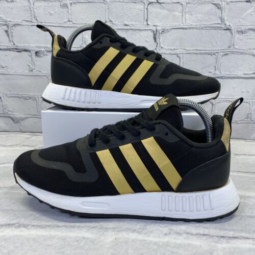 Adidas Originals Multix J Q47130 Black Gold Metallic Athletic Shoes Sz M 7 W 8.5