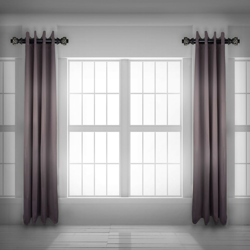 Filagree 1.5" Side Curtain Rod Adjustable Drapery Rod 12-20" (Set of 2, 2 color) - Picture 3 of 6