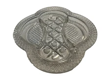 Vintage 1950's Crystal Divided Serving Dish markystore