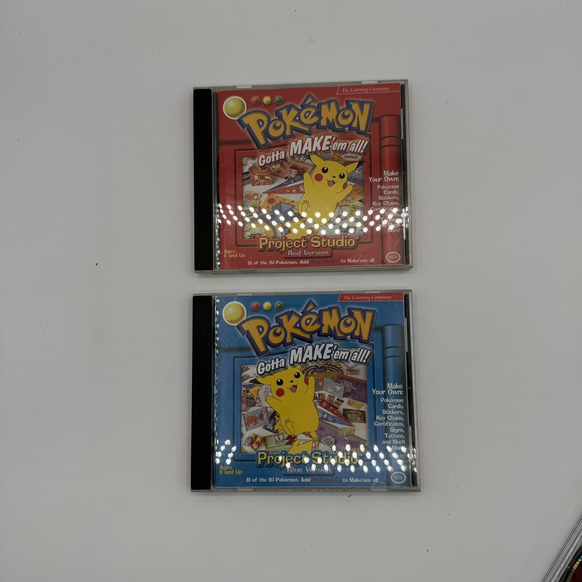 Vintage Pokmon Project Studio Red & Blue Version Set Card Maker CD-ROM  1999 772040786427| eBay