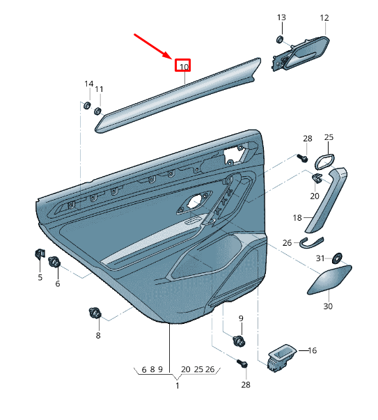 NOUVEAU SUPPORT DE PORTE ARRIÈRE VOLKSWAGEN TIGUAN AD1 5NN867449HR9 ORIGINAL