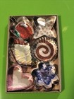 New Vintage 6 Metal Cookie Cutters Apple Heart Circle Diamond Star Flower NOS.