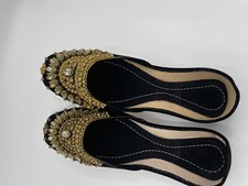 Women Khussa Khussay Shoes Punjabi Jutti Beaded Work Flats Mojari Mojri Size 39