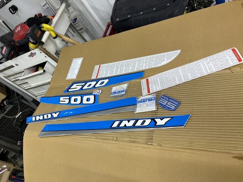 NEW NOS OEM 90 1990 POLARIS INDY 500 CARB HOOD DECALS DECAL STICKER KIT 35th
