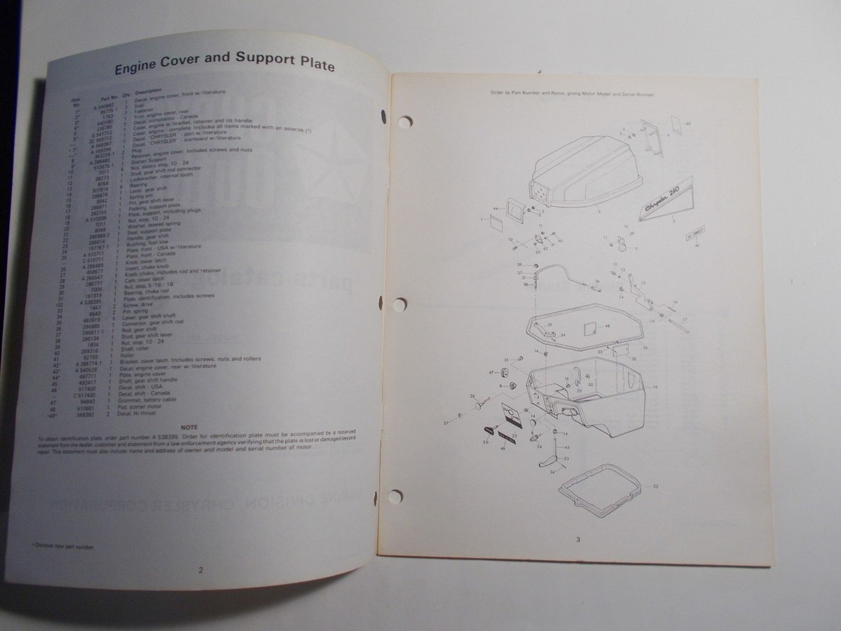 1979 CHRYSLER OUTBOARD MOTOR 9.9HP SAILOR PARTS CATALOG JULY