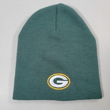 Green Bay Packers Beanie Hat OS OSFM Green Cuffless Sports Knit NFL Football