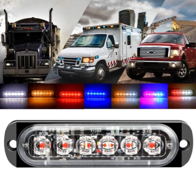 6X6-LED Auto Seitenmarkierungslicht Notlicht Warnsignal Blitz Strobe Lampe Bar - Bild 1 von 4