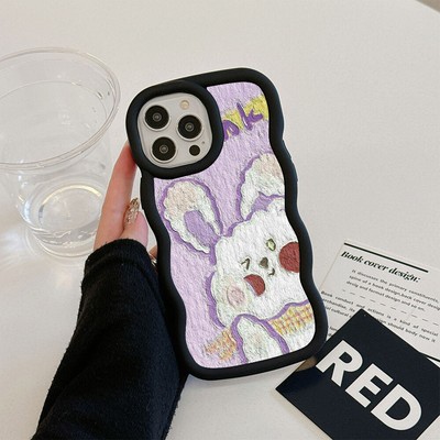 For Various Phone Wave Cartoon Rabbit Case Hot Cute ShockProof Cover Back Girls