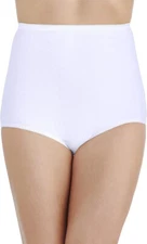 5 Pc Vanity Fair Cotton Briefs 15318 Star WHITE Size- 5~6~7~8~9~10~ $5 EA