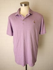 Polo Ralph Lauren Mens Heather Lavender Purple Polo Shirt Classic Fit sz L Large