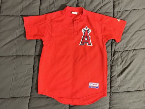 MAJESTIC Authentic Collection Anaheim Angels SEWN LOGO JERSEY Boys L - USA MADE