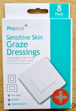 8 Sensitive Skin GRAZE DRESSINGS PLASTERS Durable First Aid Medicine UK