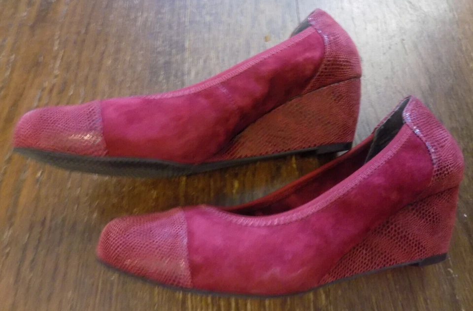 Ros Hommerson Harlow бордовая замша змея крышка носок и каблуки 2» на танкетке насосы 7 WW - Изображение 4 из 4