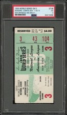 1959 WORLD SERIES GAME 3 TICKET STUB DON DRYSDALE WS WIN#1 DODGERS/CHICAGO PSA 3