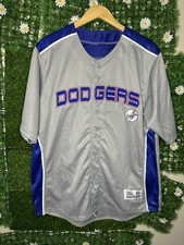 Y2K Los Angeles Dodgers MLB Dynasty Embroidered Jersey Size XL (46-48) Greg/Blue