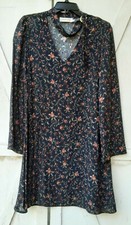 Zimmermann Black Floral Long Sleeve Dress Size 0.