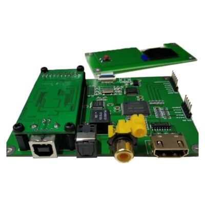 USB Optical HDMI Coaxial to IIS Audio Receiver Board w/ Display Screen Y4 #F6