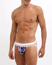 NEW Mosmann Australia St Lucia Jockstrap - Blue / Floral - Small