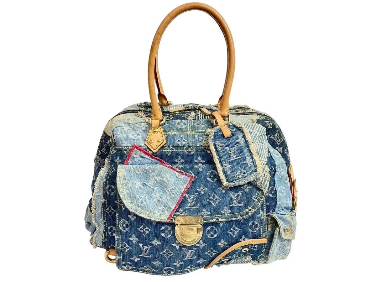 Louis vuitton patchwork denim bowly handbag hot sale