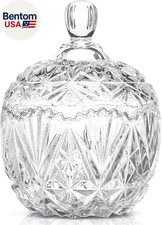 26 Oz Large Glass Candy Dish with Lids Crystal Candy Jar with Lid Easter Spring