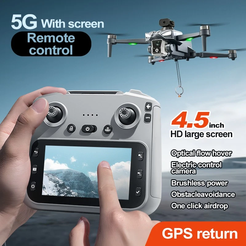 Airdrop GPS Drone 4.5" Screen Intelligent Obstacle Avoidance 4K Camera UAV - Image 3 of 4