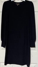 TRUTH Ribbed Knit Puff Sleeve Sweater Dress Black Sz S/P