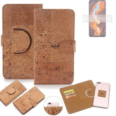 Wallet case für Wiko 10 Kork Schutz Hülle Walletcase Cover Tasche