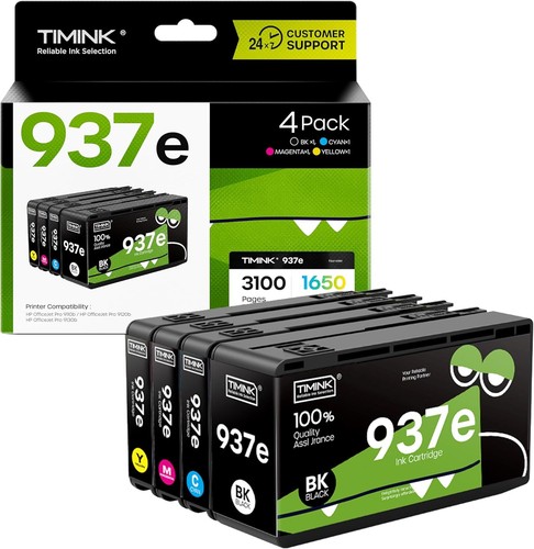 937e 937XL Cartridges With Chip Compatible With HP 937 Printer Cartridges Multipack 937e For HP OfficeJet 9120b 9110b 9130b 9117b 9720b 9720 9730 Printer Cartridges (1 Black, 1 Cyan, 1 Magenta, 1 - View #11