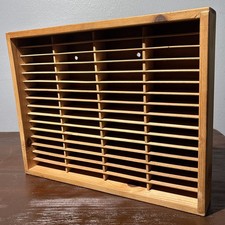Vintage Napa Valley Wood 64 Cassette Tape Storage Rack Wall Mount Holder Case
