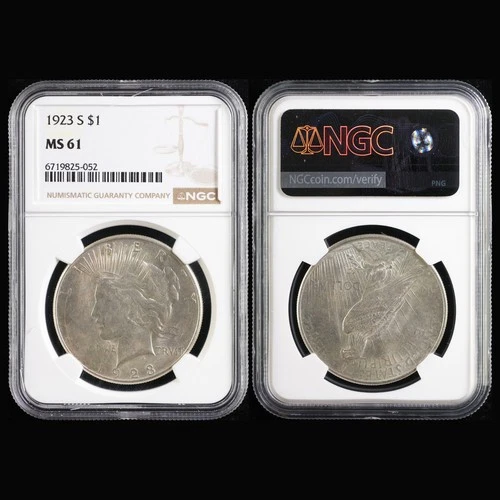 1922 S United States $1 Peace Silver San Francisco Eagle V. SCARCE NGC MS 61