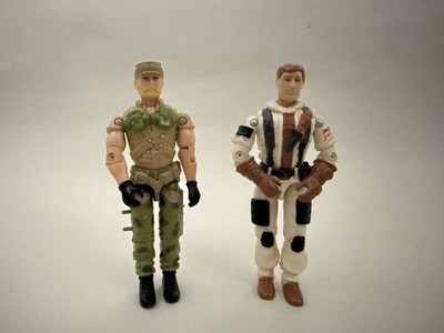 1980s G.I. Joe BLIZZARD and ROCK & ROLL 3.75'' Action Figures ARAH Hasbro Toys