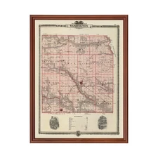 Old Map of Washington County, IA 1875 - Vintage Iowa Art