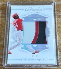 ARUSTUDES AQUINO 2020 Panini Flawless JUMBO LOGO PATCH RELIC RC ROOKIE #07/25 !