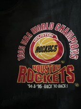 Houston Rockets 1995 Vintage Jacket Back to Back Rings World Champions, XL