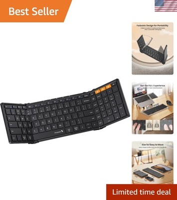 105-Key Portable Bluetooth Keyboard - Tri-Fold Design for Effortless Mobility