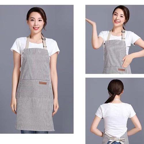 Verstellbare Latzschürze mit 2 Taschen Kochen Küche Baumwolle Schürzen für Frauen M... - Bild 3 von 7