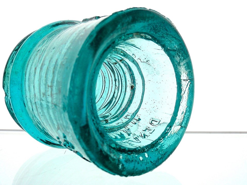 GREEN SWIRLED DOMER R GOOD JR DENVER COLO 16 Glass Toll Insulator | eBay