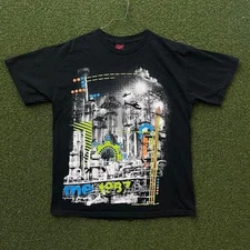 Vintage Y2K Mad Engine Big Graphic Print Tee Shirt