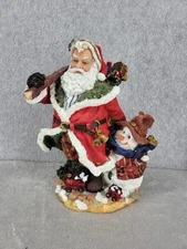 Seymour Mann Santa With Snowman Christmas Figurine 10" - Broken Snowman Arm!