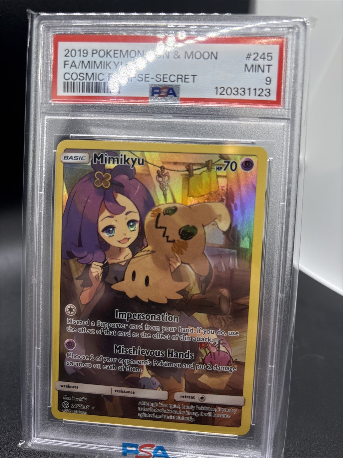 PSA 9 Pokemon Cosmic Eclipse Mimikyu 245/236 MINT Condition!